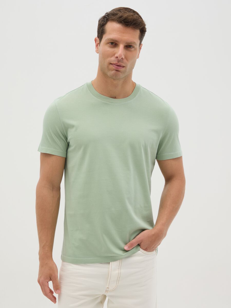 Men’s green regular fit T-shirt  in 100% cotton_0