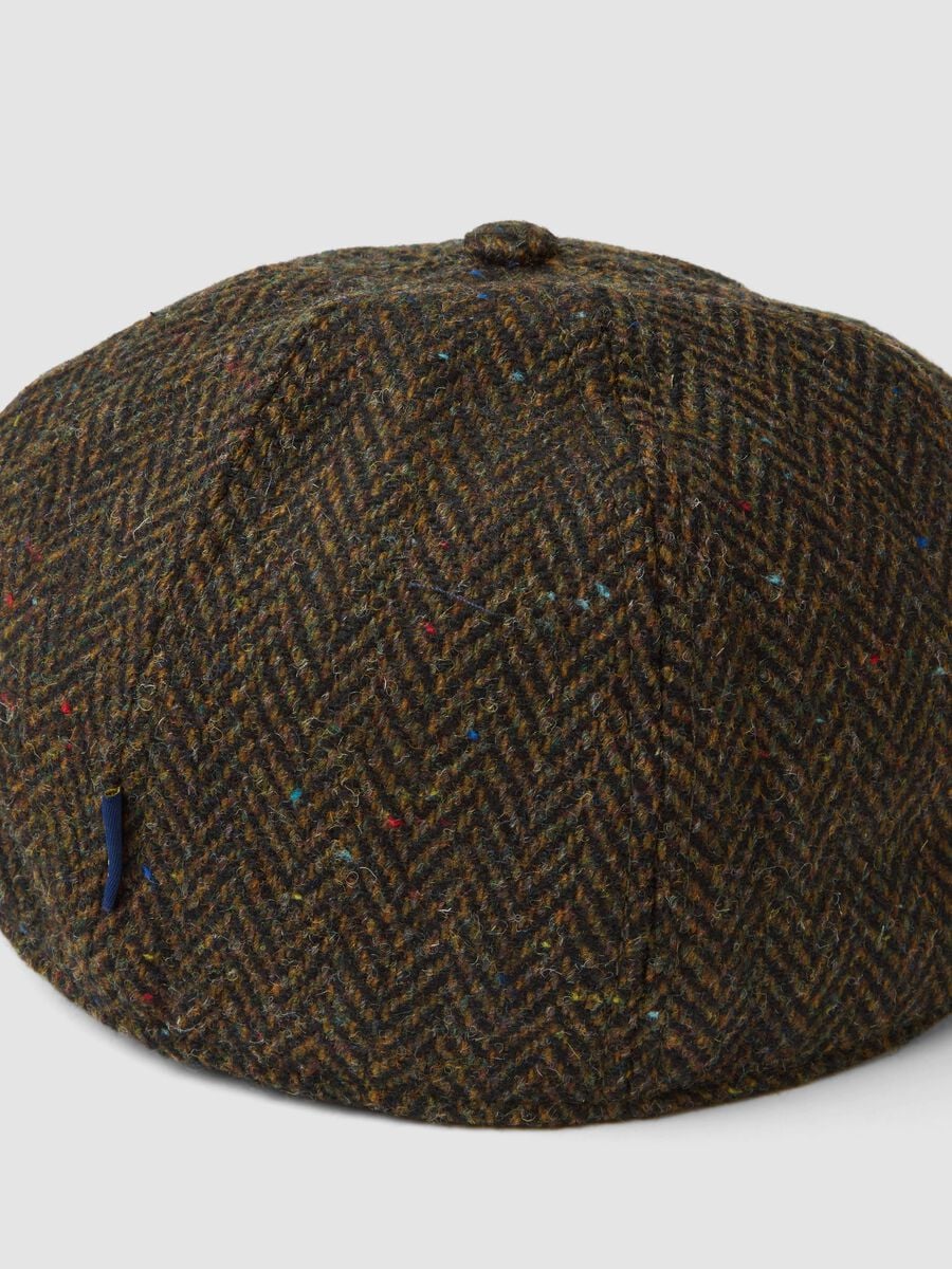 Brown wool-blend herringbone cap_2
