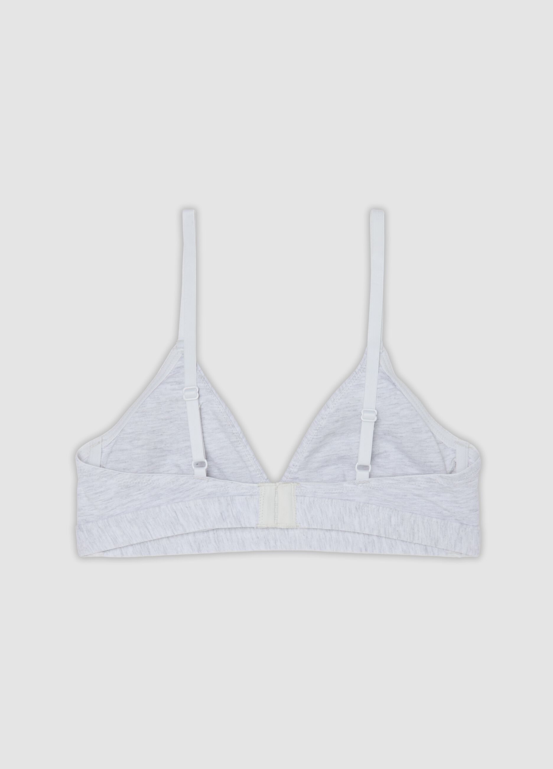Reggiseno a triangolo grigio in cotone organico e viscosa elasticizzata