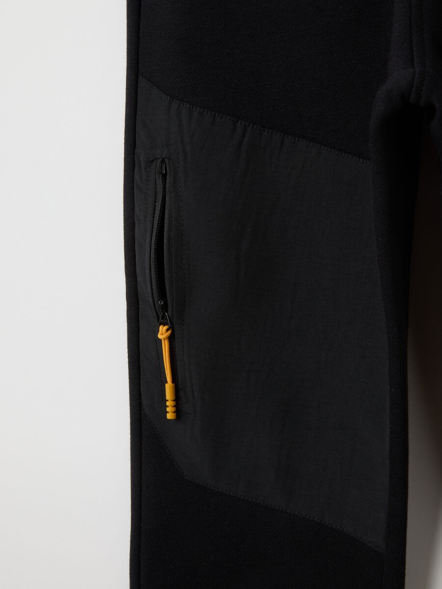 Pantaloni jogger da bambino in misto cotone nero con stampa Batman_3