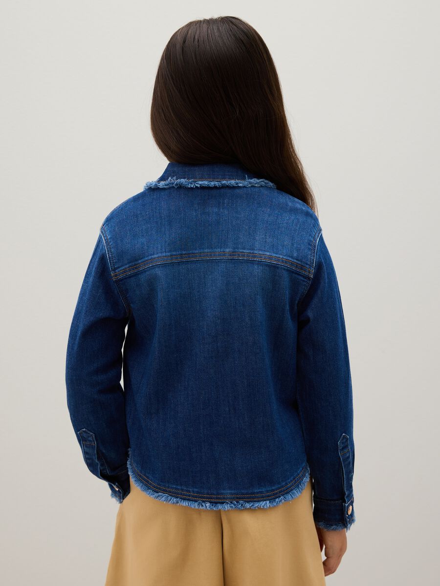 Camicia da bambina in denim blu regular fit_1