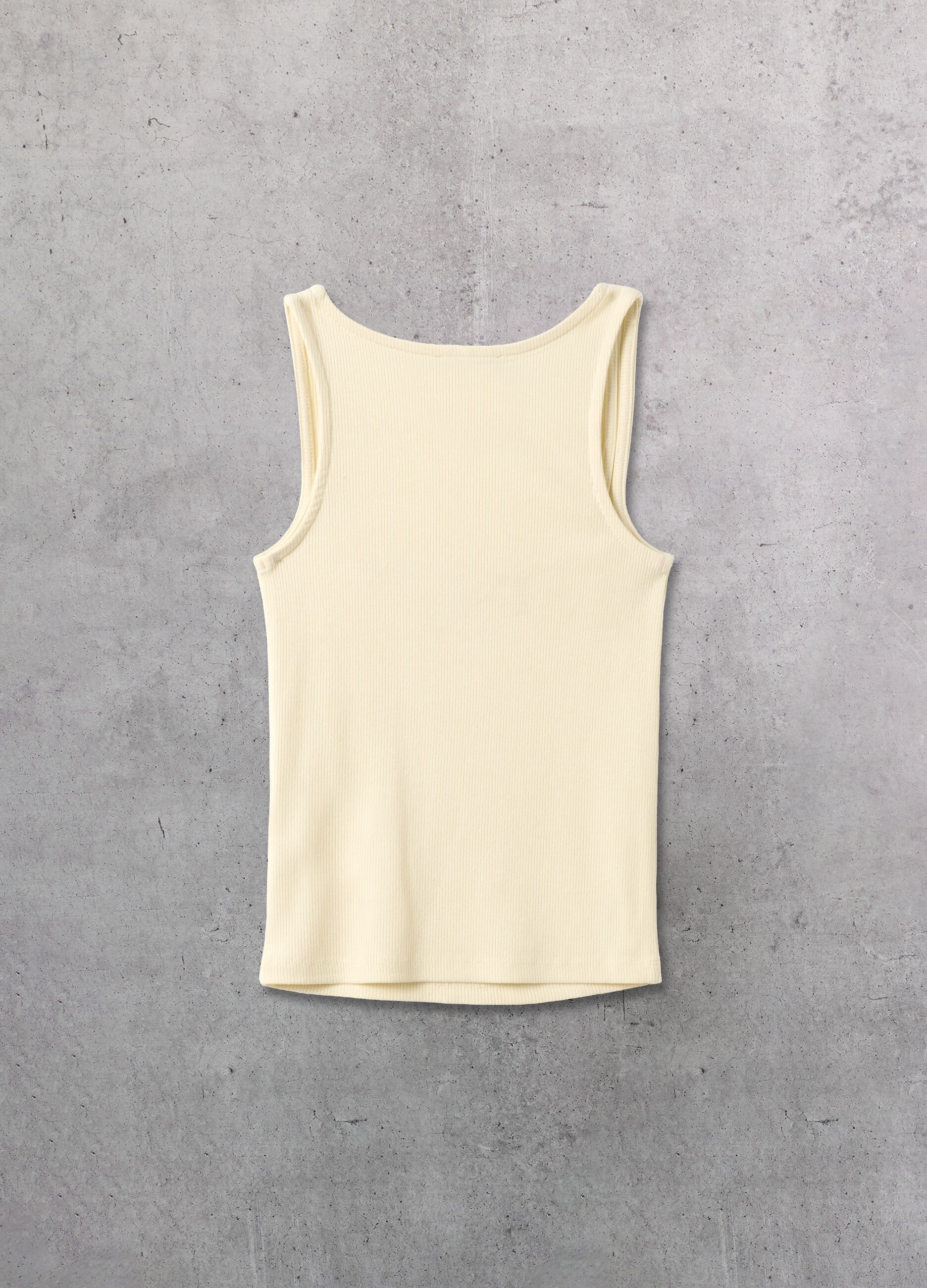 Tank Top Square Neck Pastel Yellow