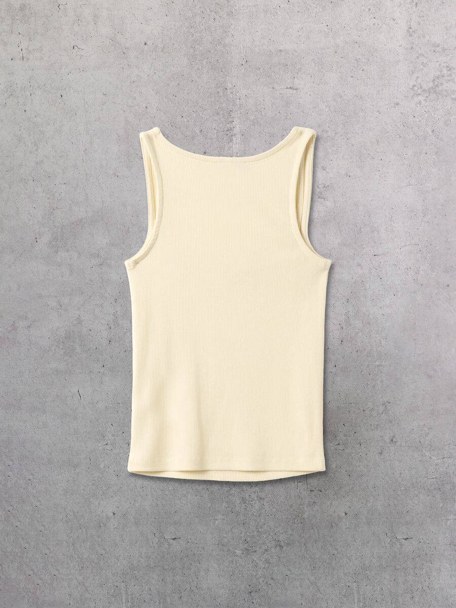 Tank Top Square Neck Pastel Yellow_7