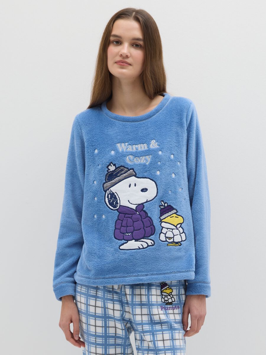 Pigiama a quadri multicolor regular fit con stampa Peanuts_1