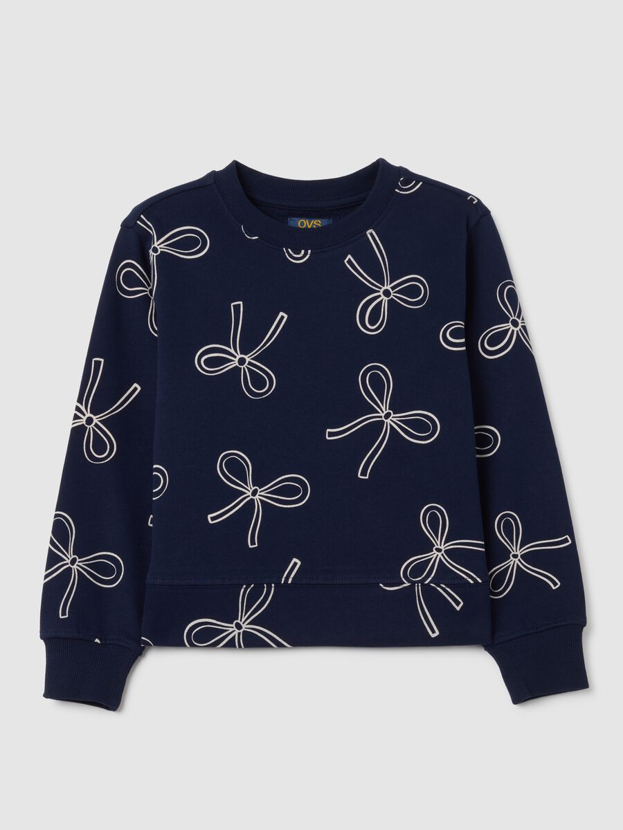 Girls' blue cotton sweatshirt in regular fit_0