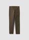 Green slim-fit five-pocket trousers in stretch cotton_1
