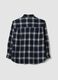 Camicia blu a quadri in flanella di puro cotone regular fit_2