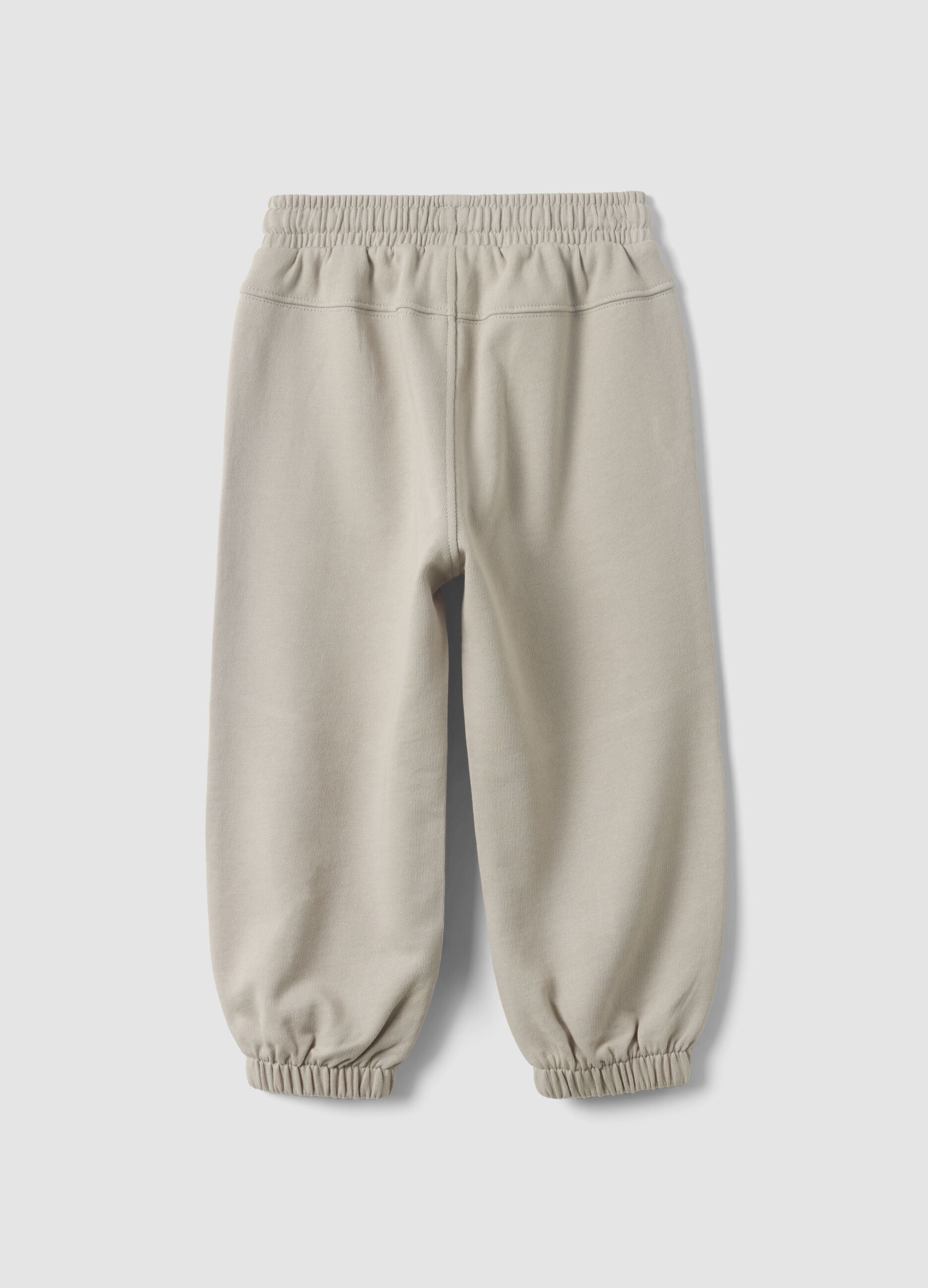 Grey jogger trousers in pure organic cotton for baby boy