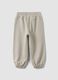 Grey jogger trousers in pure organic cotton for baby boy_1