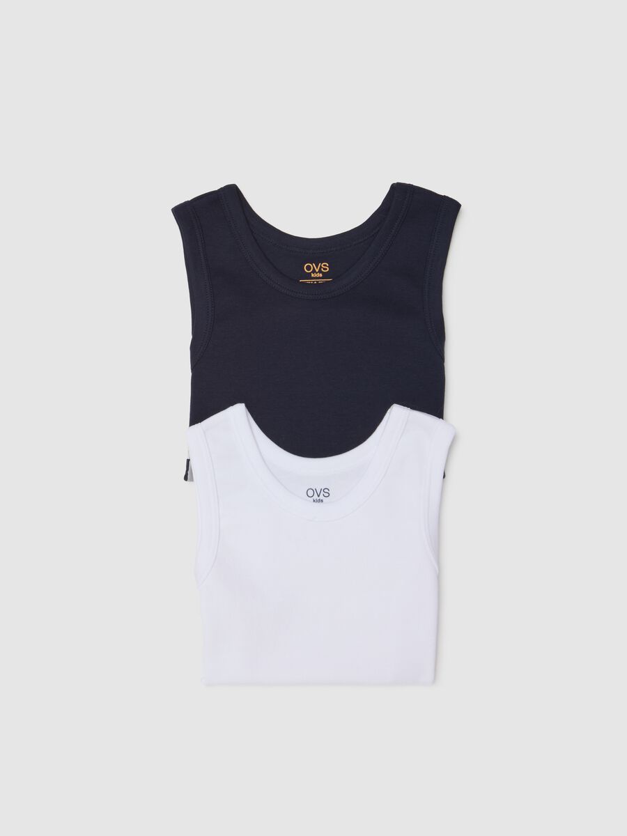 Pack of blue and white cotton vests_3