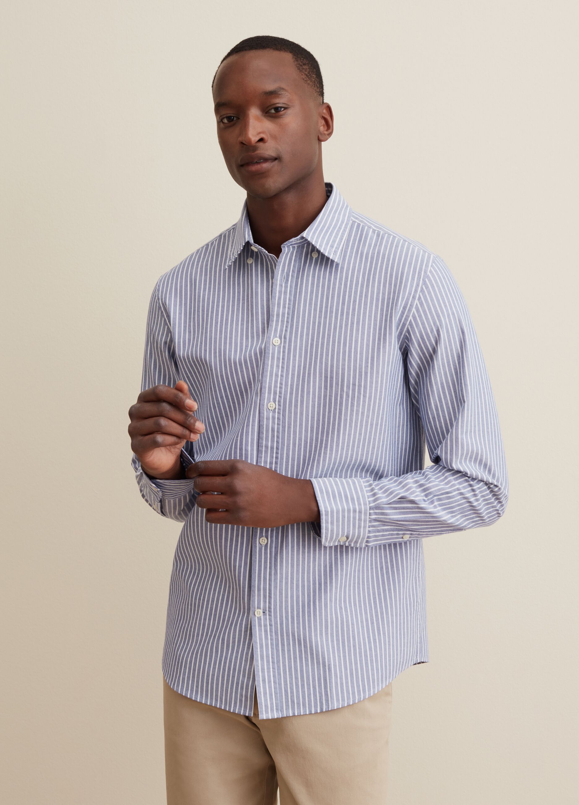 Camicia in cotone oxford fantasia a righe