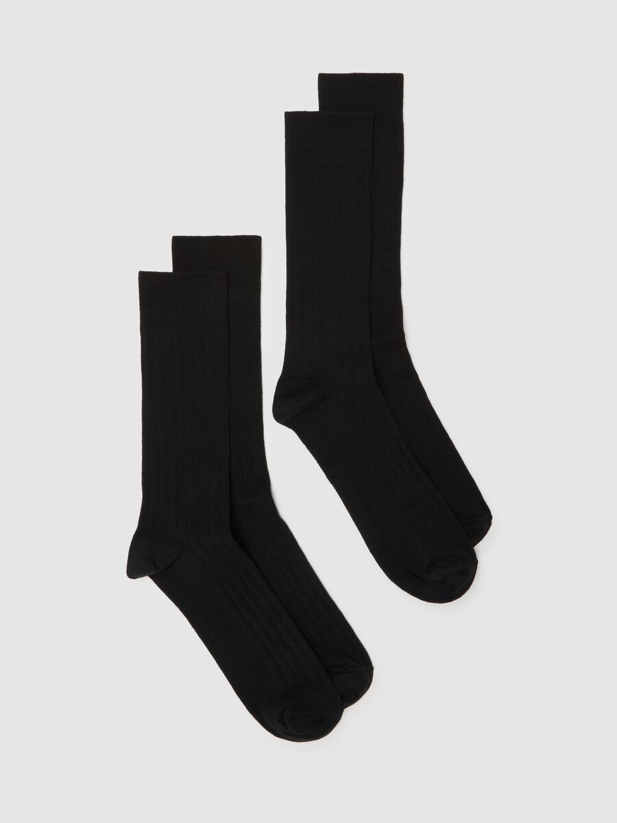 Bipack calze in misto cotone nere elasticizzate_0