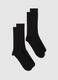 Two-pack of elastic black cotton-blend socks_0