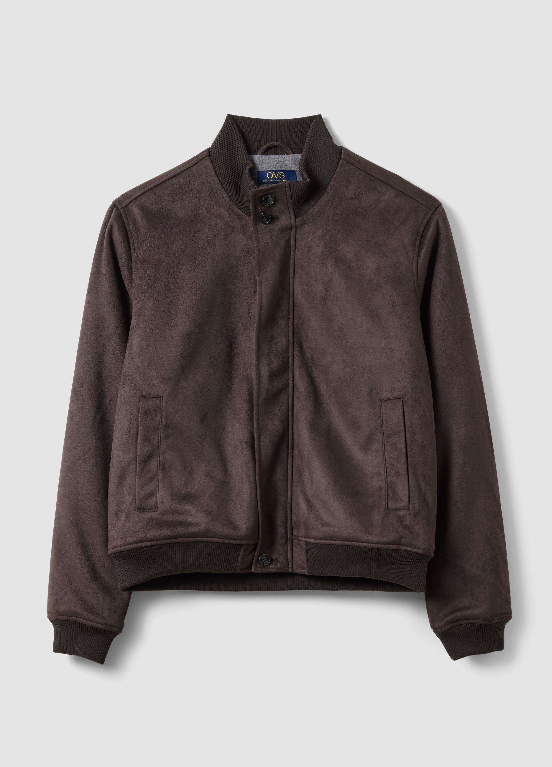 Brown regular-fit jacket with zip