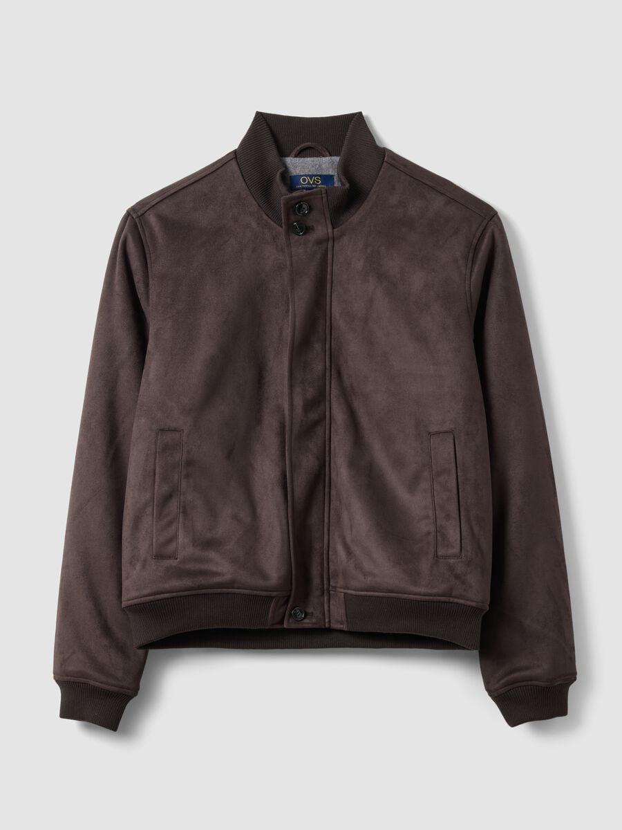 Giubbotto marrone regular fit con zip_0