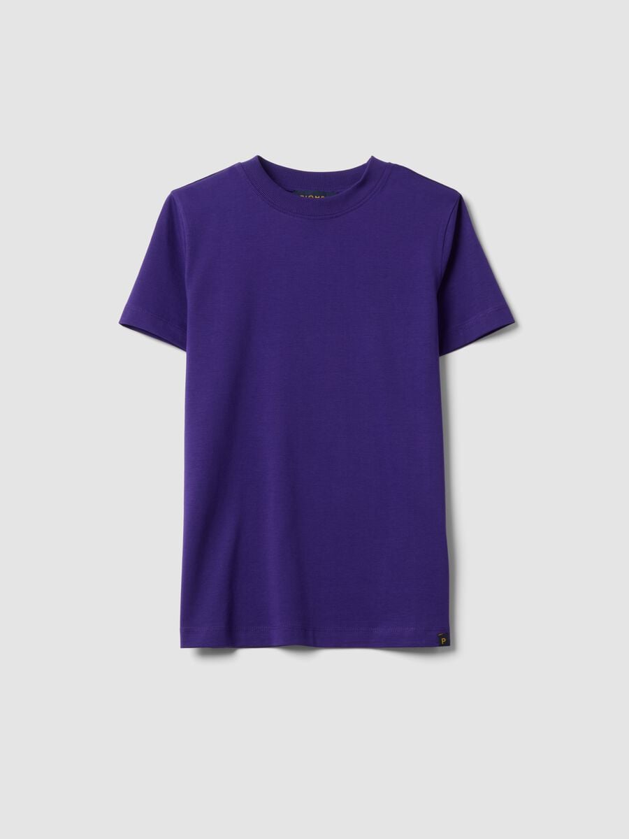 T-shirt girocollo viola in puro cotone Supima regular fit_0