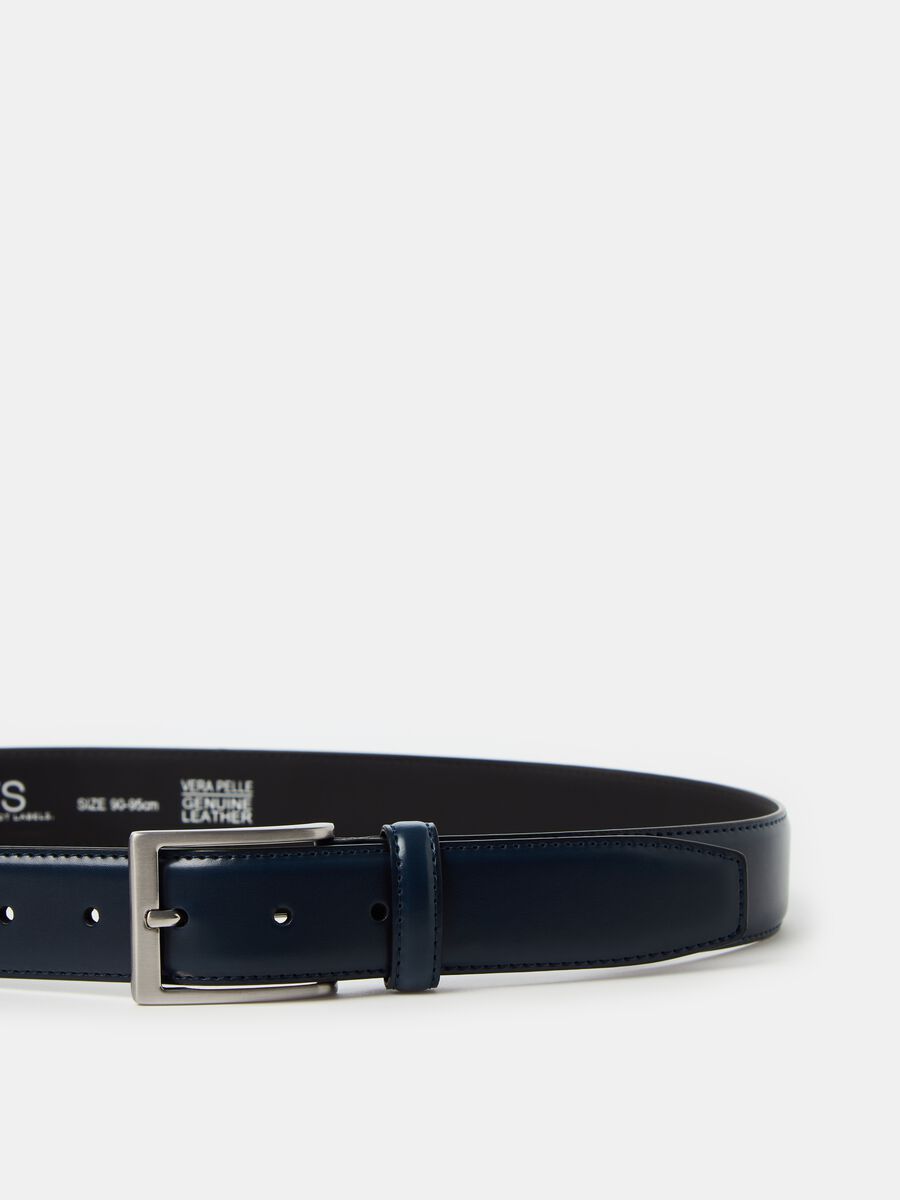 Leather belt with square buckle_1