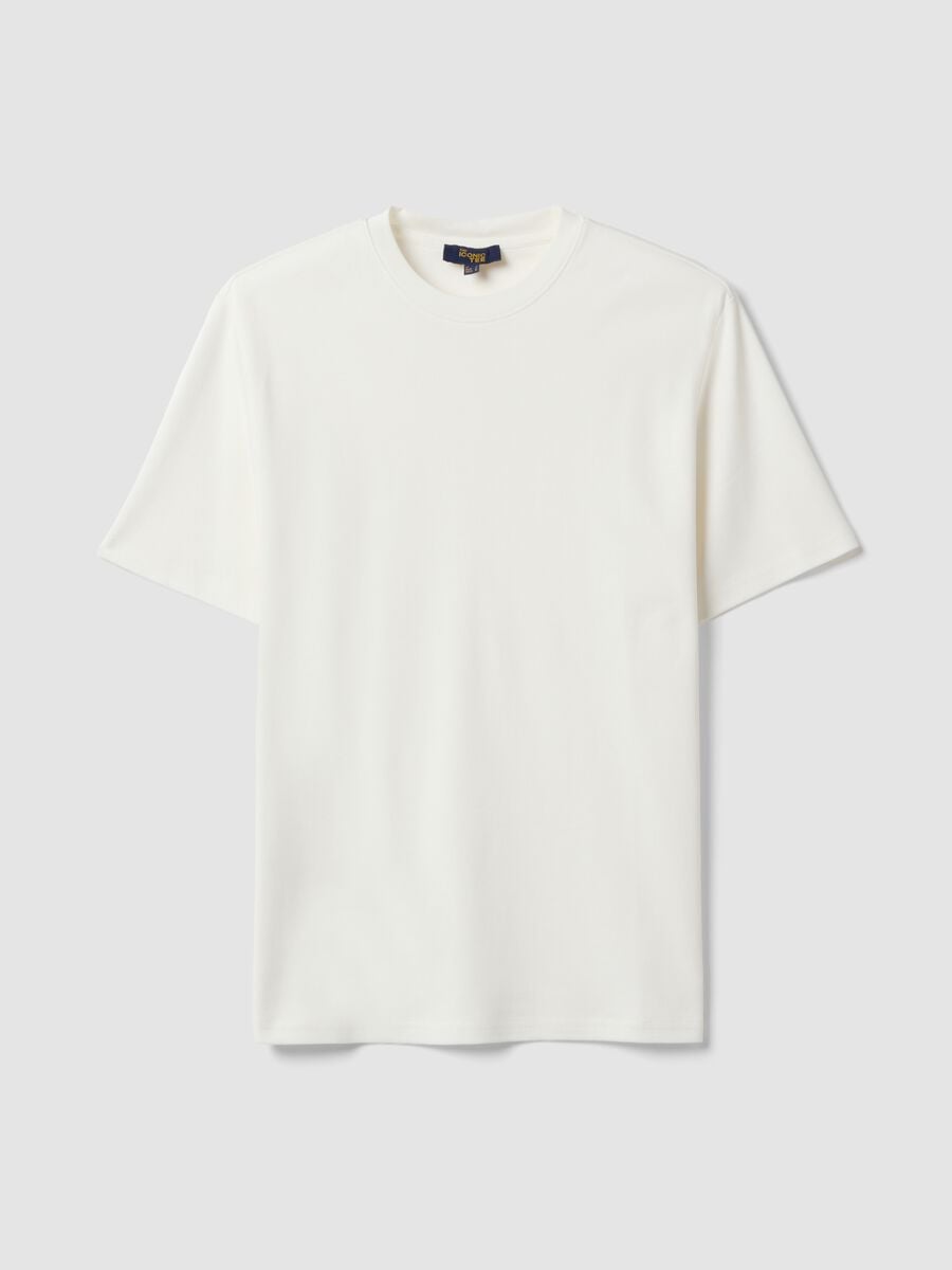 White pure cotton short-sleeve T-shirt, relaxed fit_4