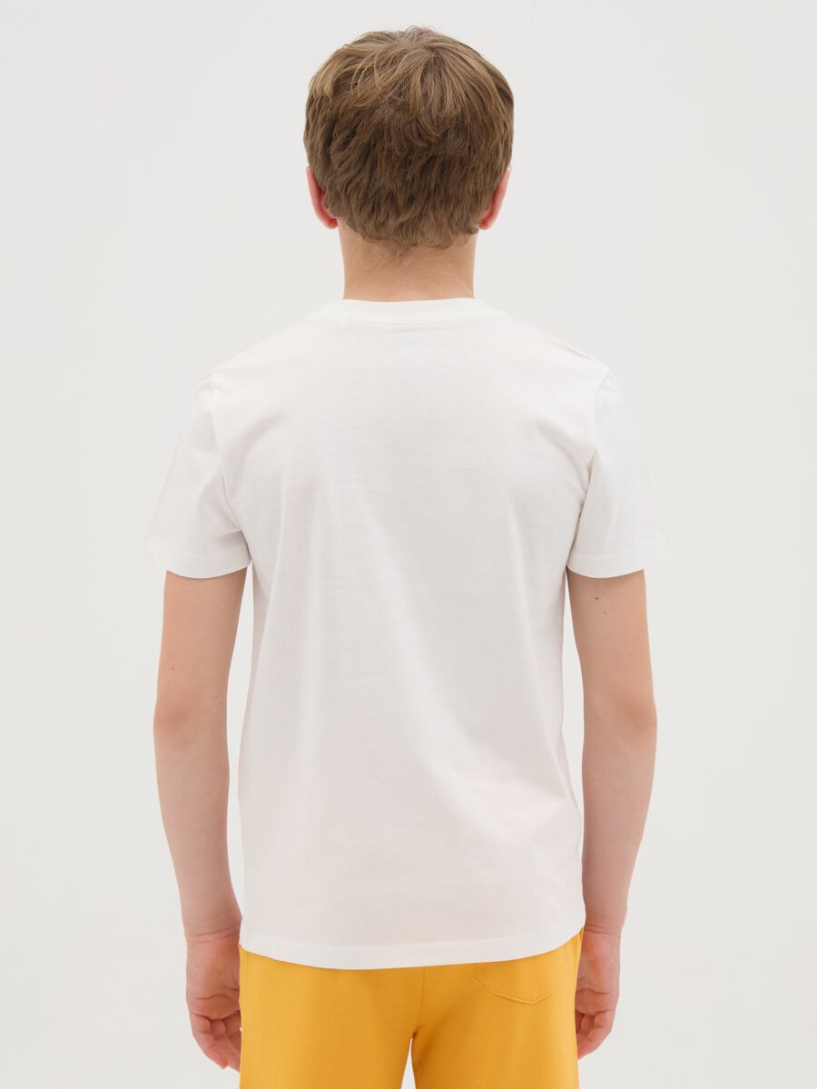 T-shirt da ragazzo in puro cotone bianca con girocollo_2