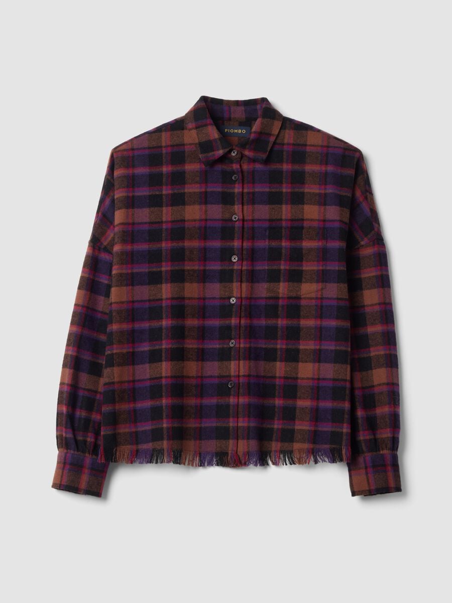 Camicia multicolor a quadri in puro cotone regular fit_0
