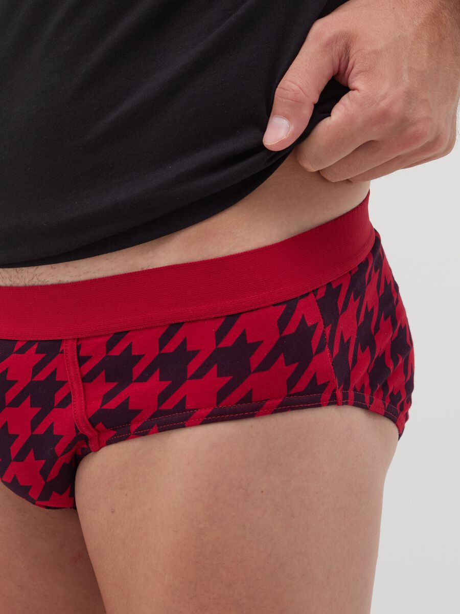 Stretch organic cotton briefs with all-over print_2