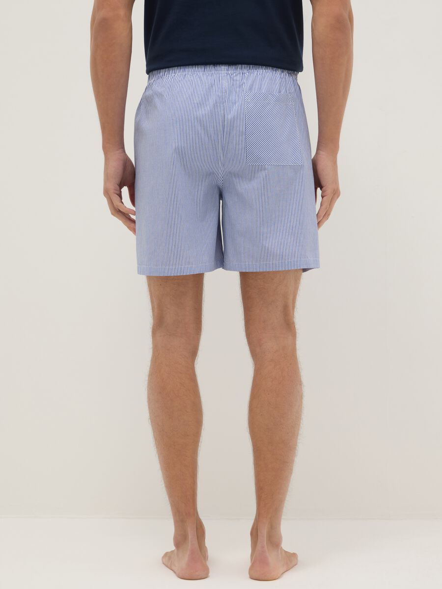 Pantaloncini pigiama in puro cotone a righe multicolor regular fit_2