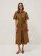 Brown pure cotton shirt dress, regular fit_1