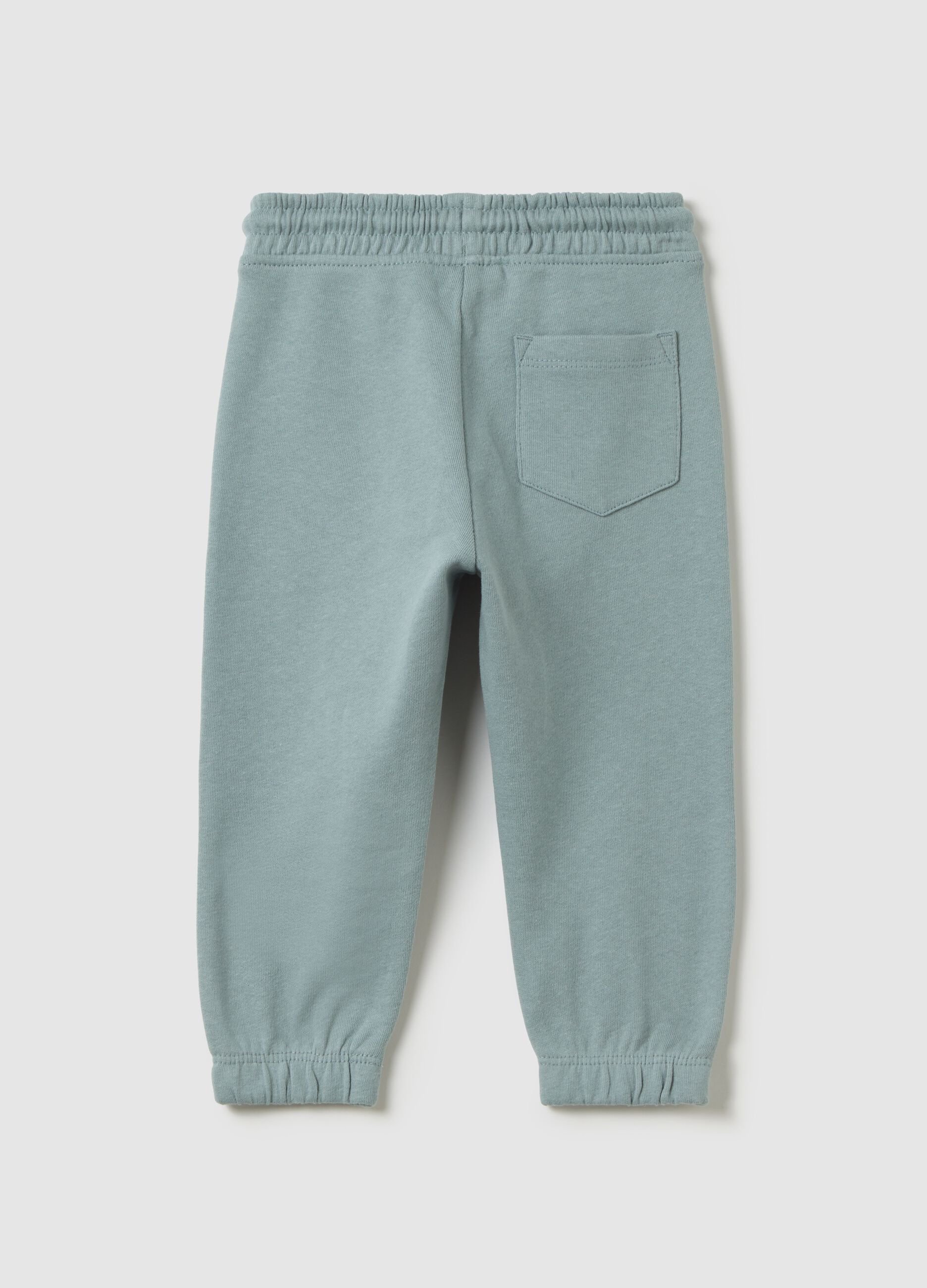 Children's green pure cotton jogger trousers