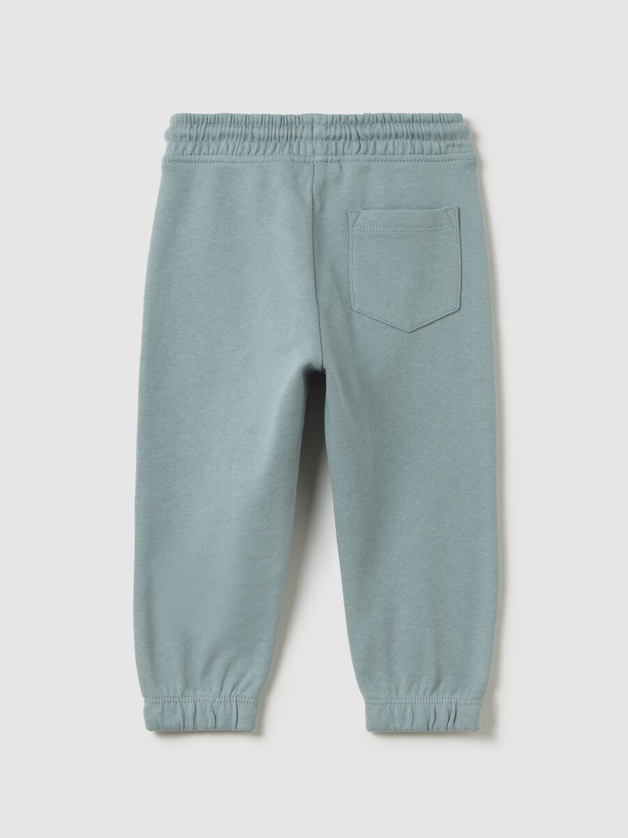 Children's green pure cotton jogger trousers_1