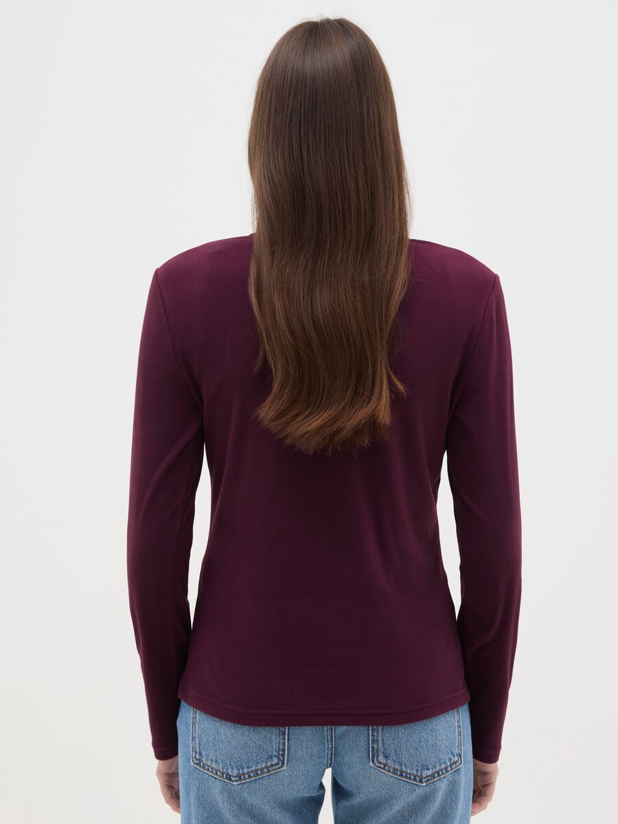 Pile a collo alto rosso con mezza zip regular fit_2