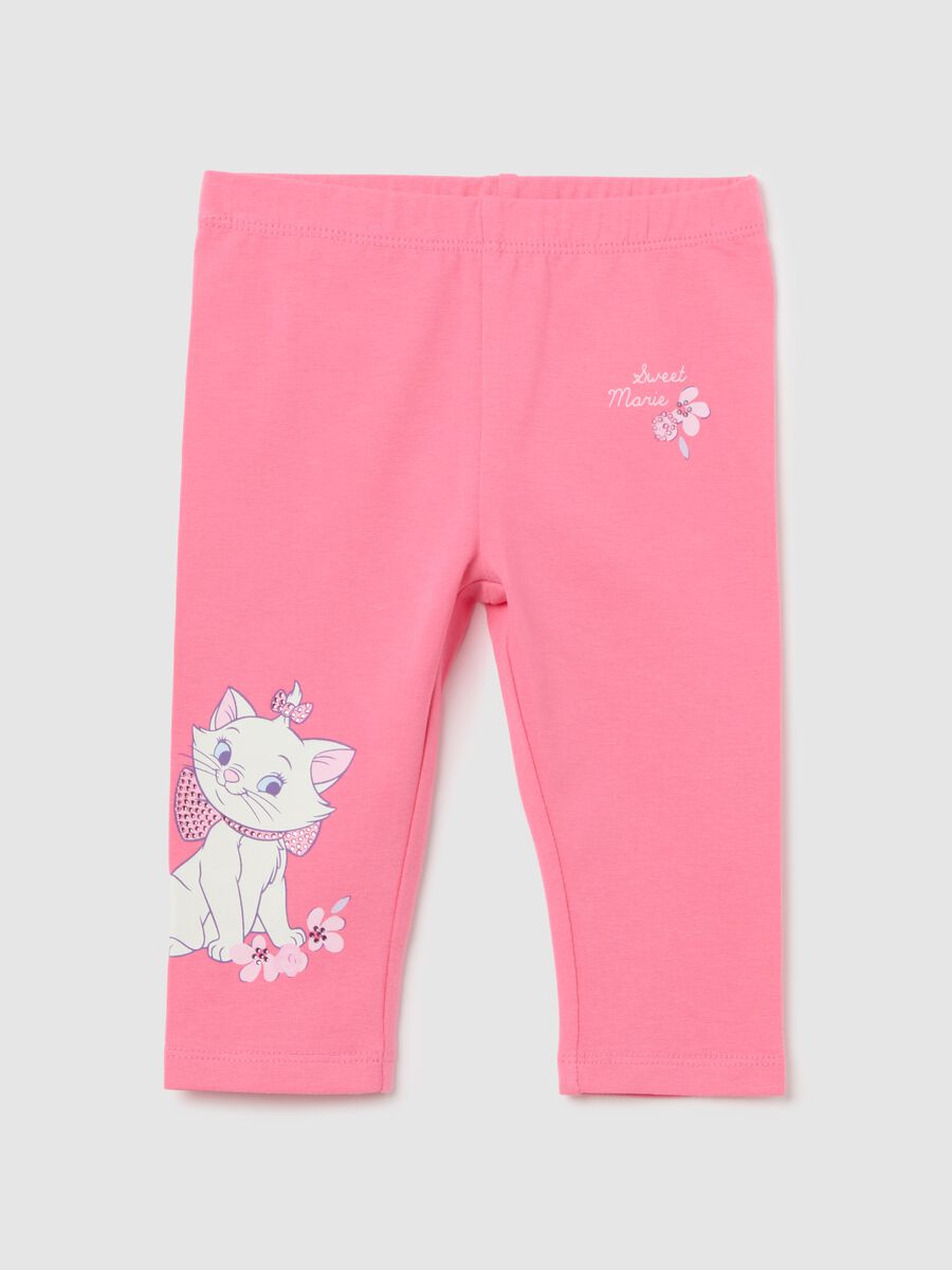 Pink Disney leggings with Marie print_0