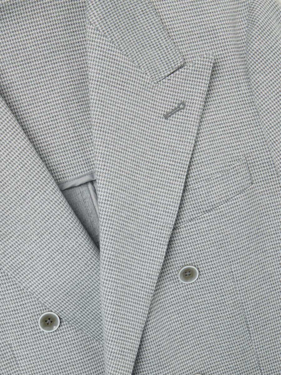 Blazer in misto cotone a quadri slim fit con bottoni_6