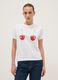 White pure cotton regular fit T-shirt with cherry print_0