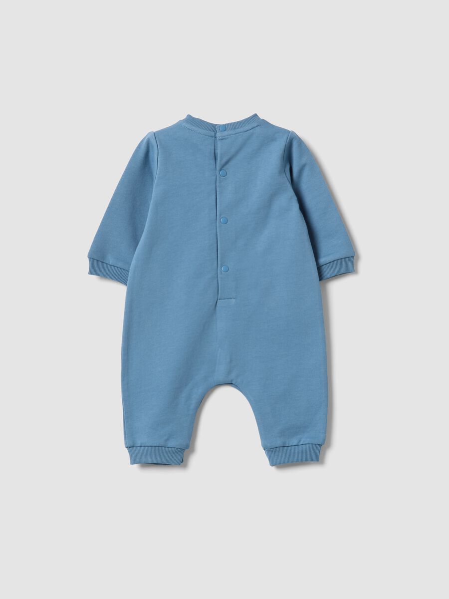 Baby blue pure cotton romper with bear motif_1