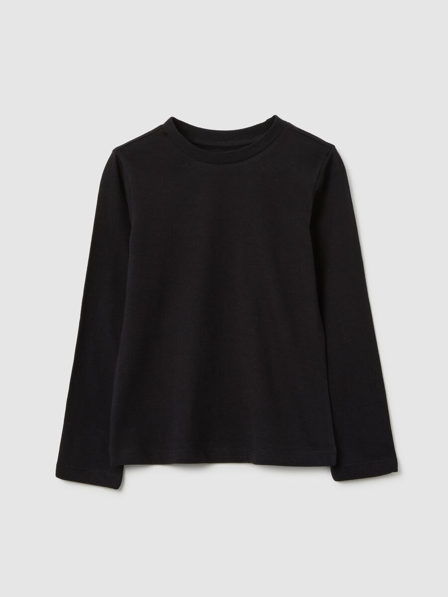 Girls' pure cotton black regular fit top_0