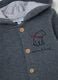 Grey newborn cotton blend hooded onesie_2