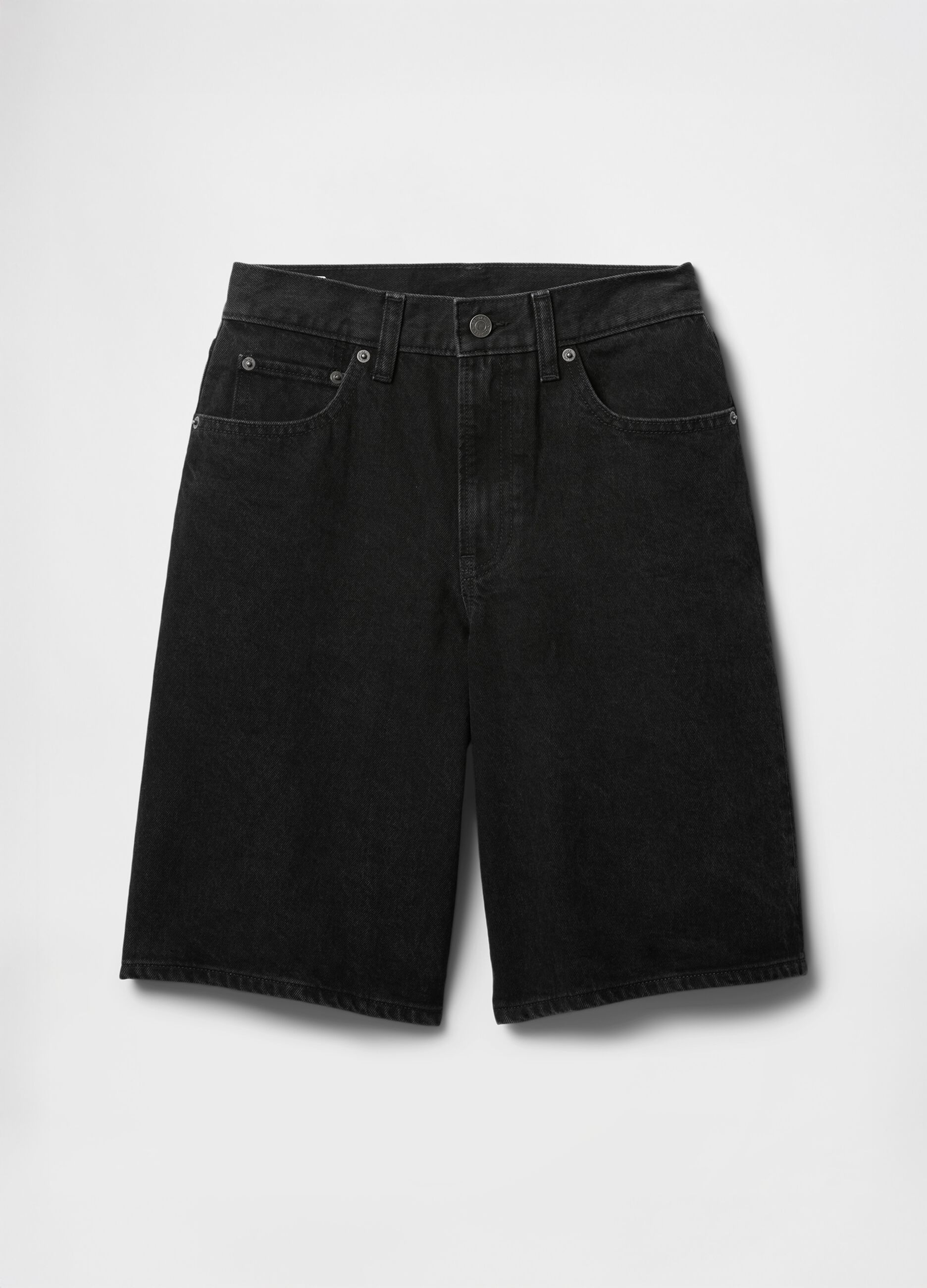 Black denim shorts