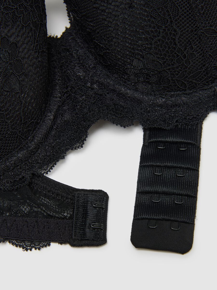 Black Padded Balcony Bra_5