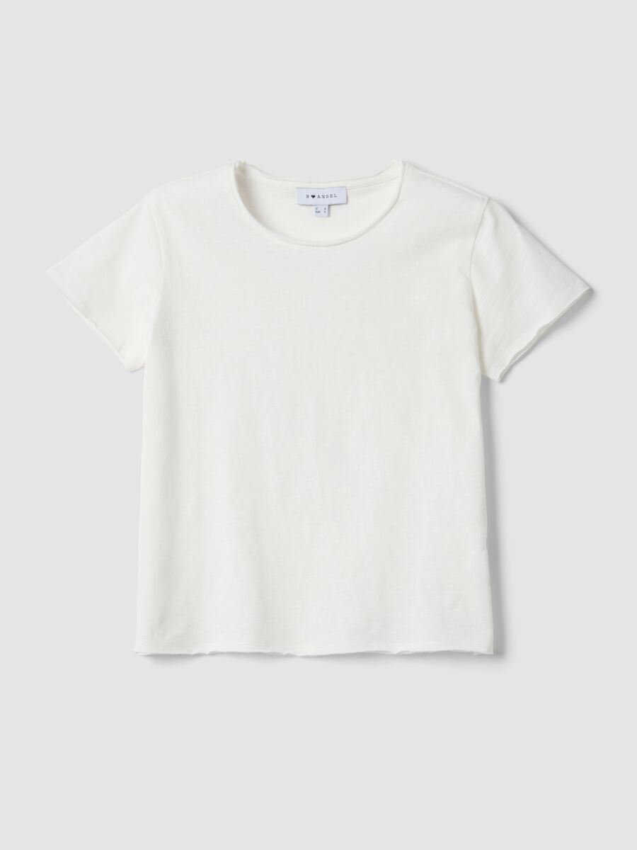 White pure cotton short-sleeve T-shirt, regular fit_4