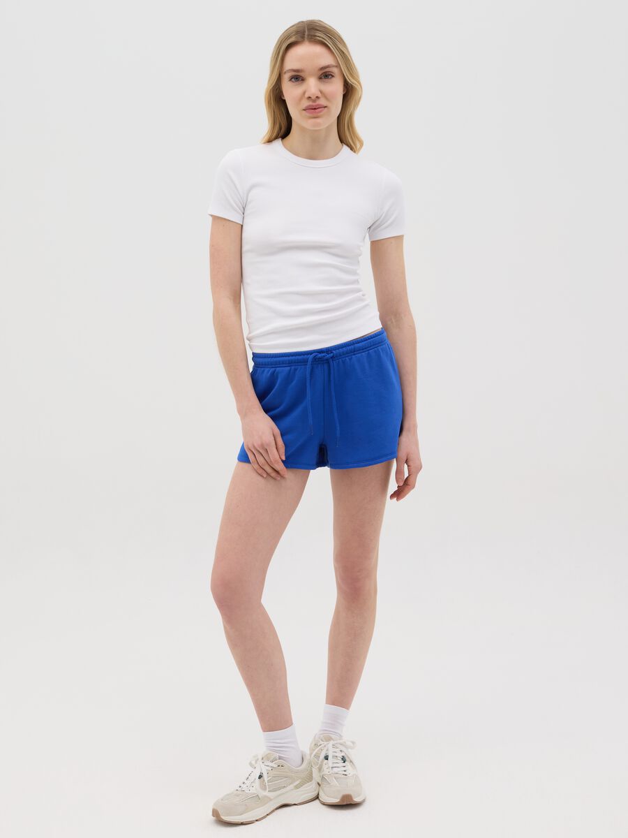 Shorts in French terry with drawstring_0