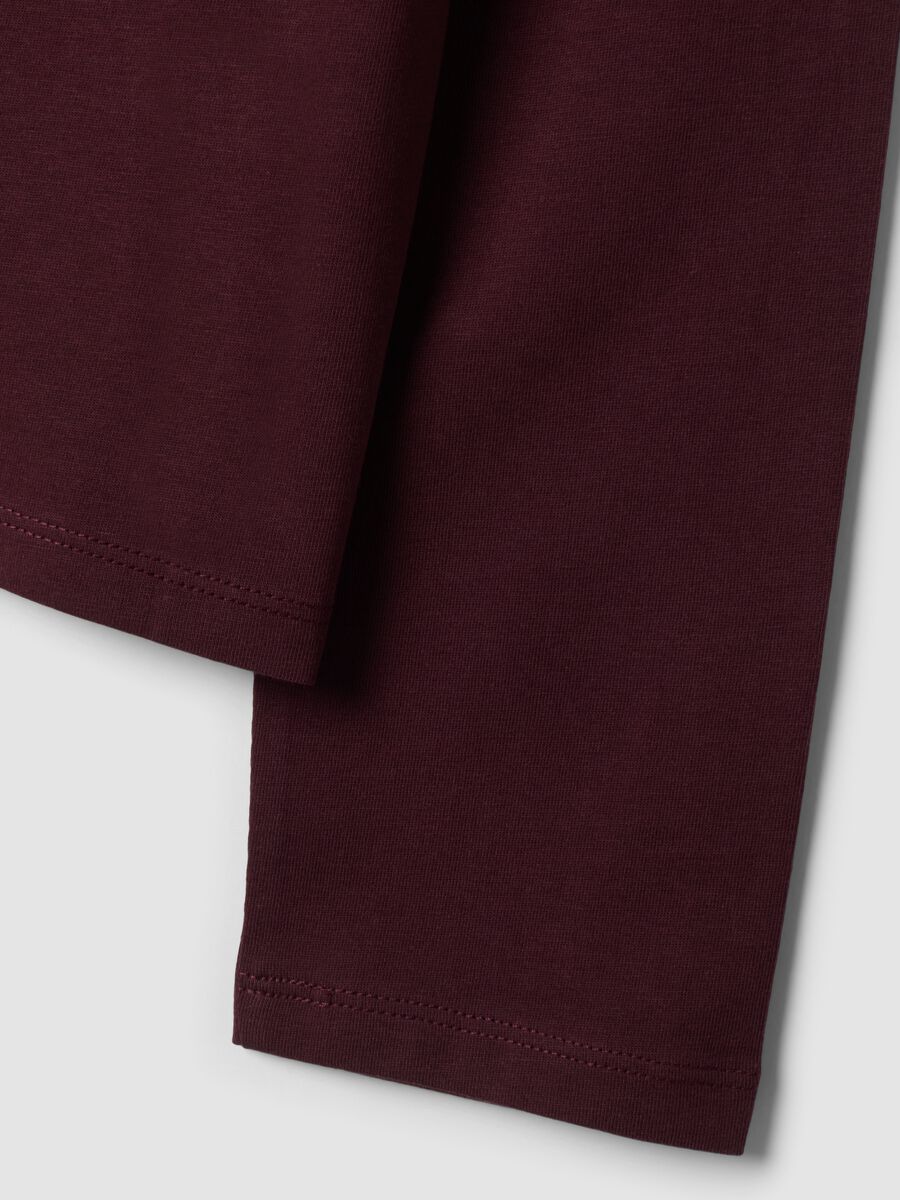 T-shirt viola in jersey di puro cotone a maniche lunghe regular fit_1