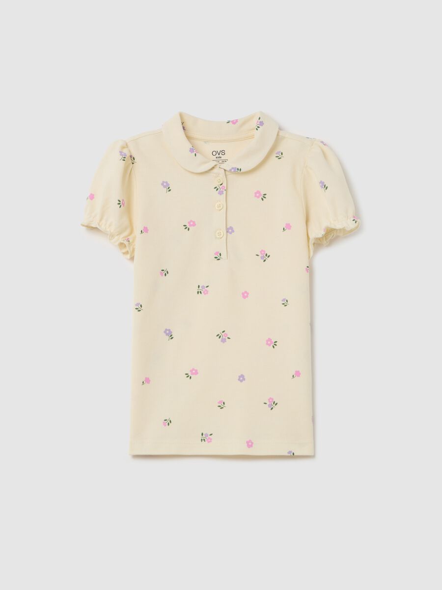 Organic cotton polo shirt with print_0