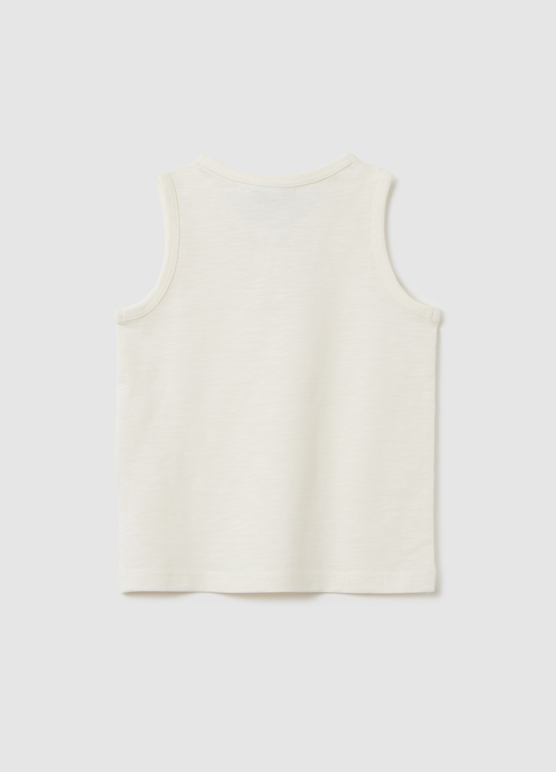 Canotta da bambino in puro cotone bianca regular fit