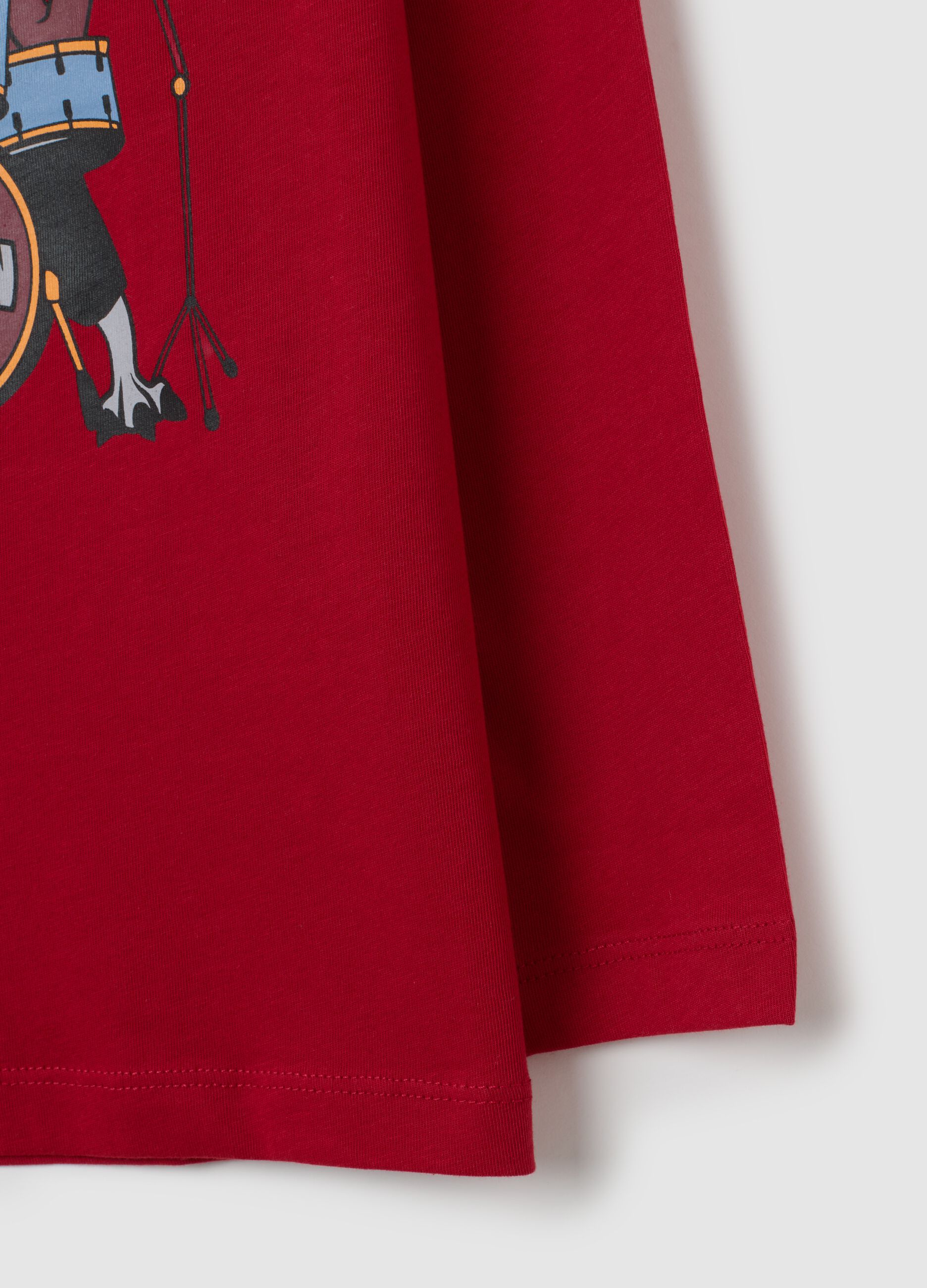 Maglia da bambino in puro cotone rosso regular fit