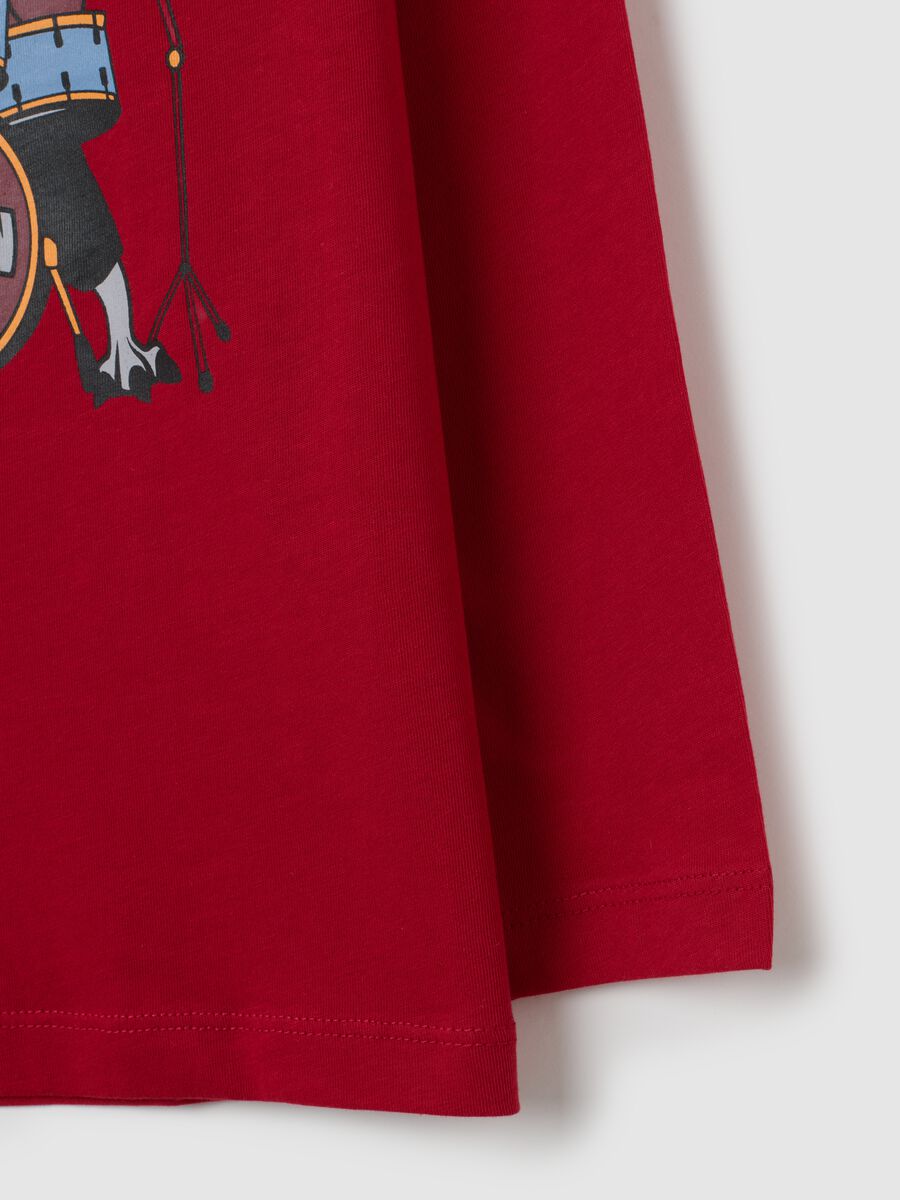 Maglia da bambino in puro cotone rosso regular fit_3