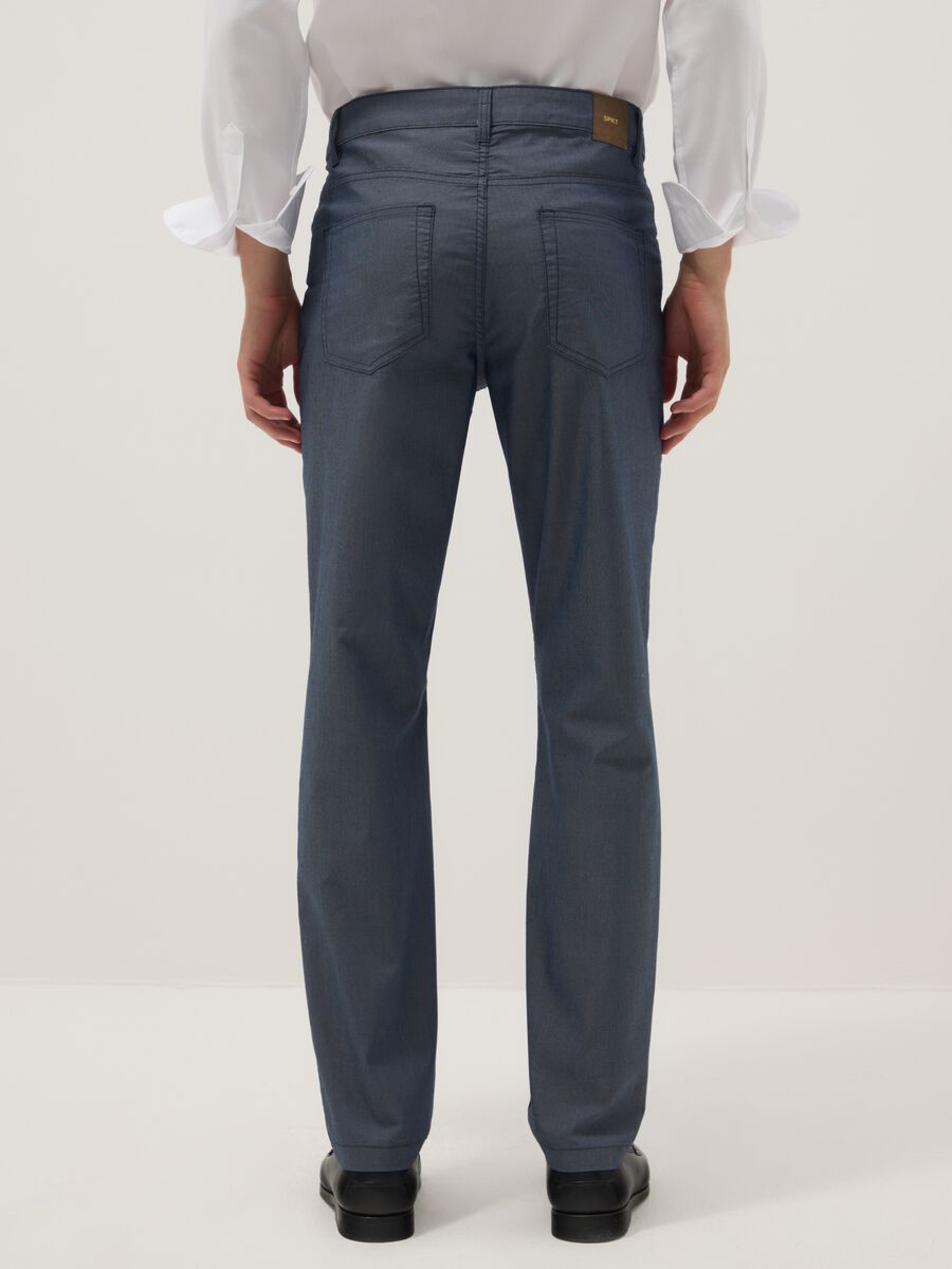 Pantaloni chino in misto cotone elasticizzato blu slim fit_2
