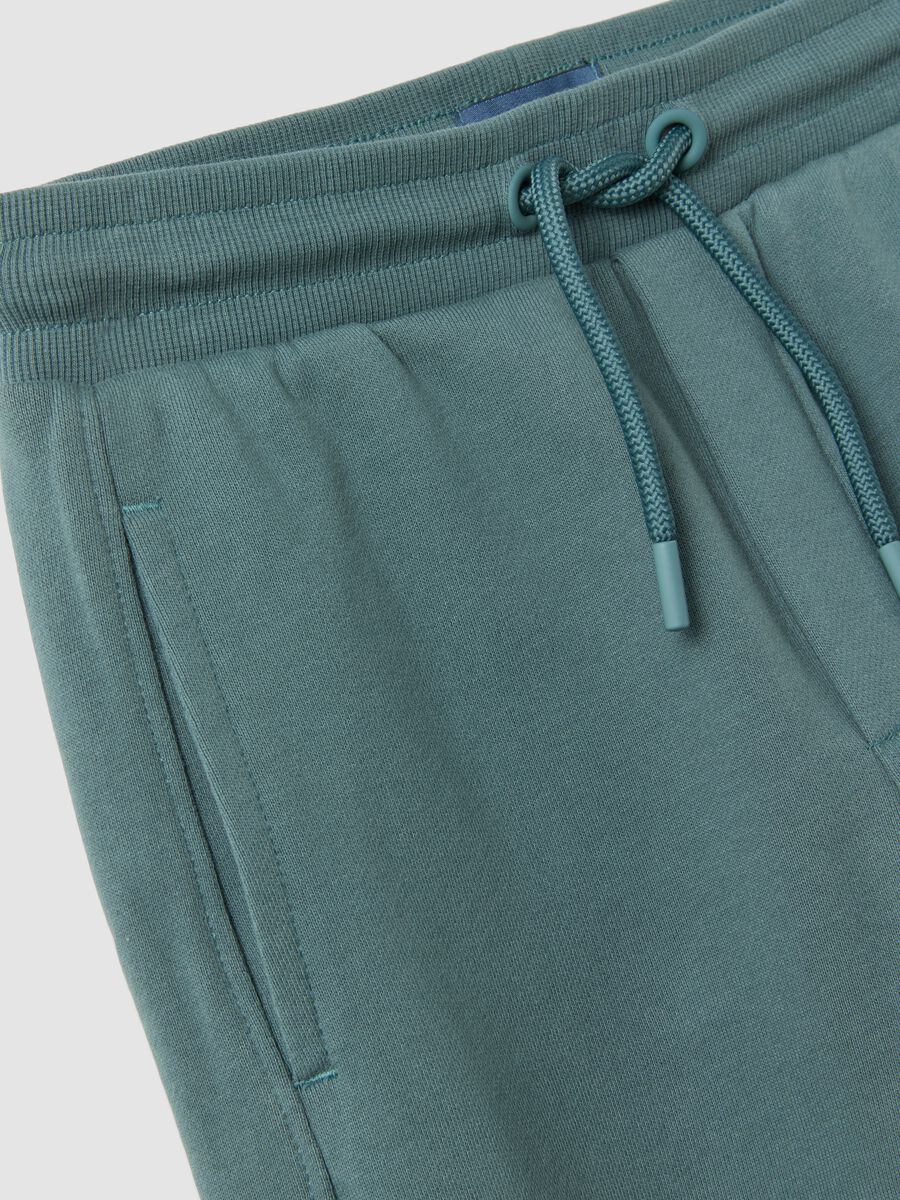 Pantaloni jogger blu in cotone organico_2
