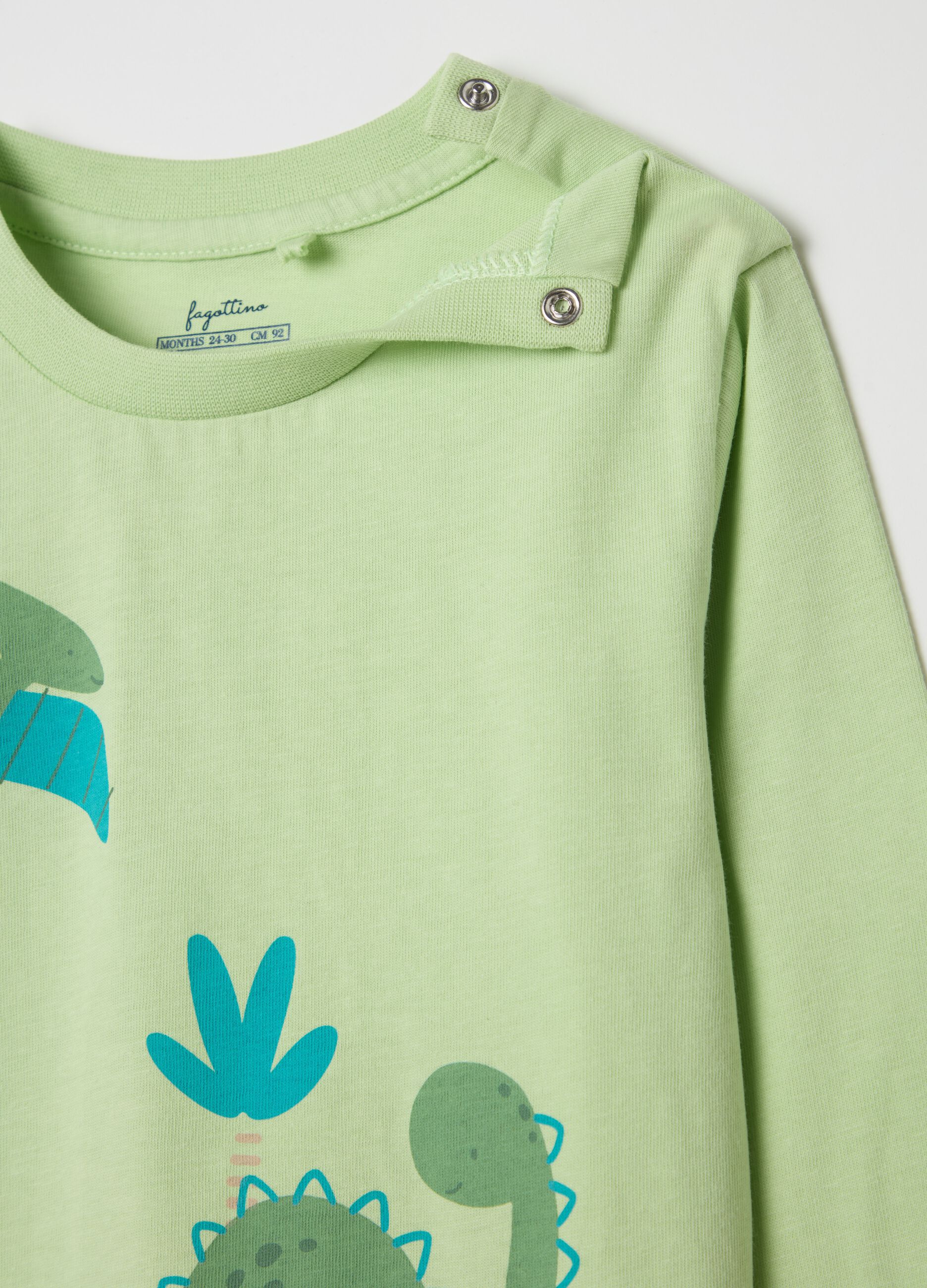 Organic cotton pyjamas with dinosaurs print