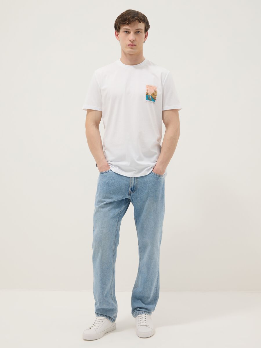 White short-sleeved pure cotton regular-fit T-shirt_1