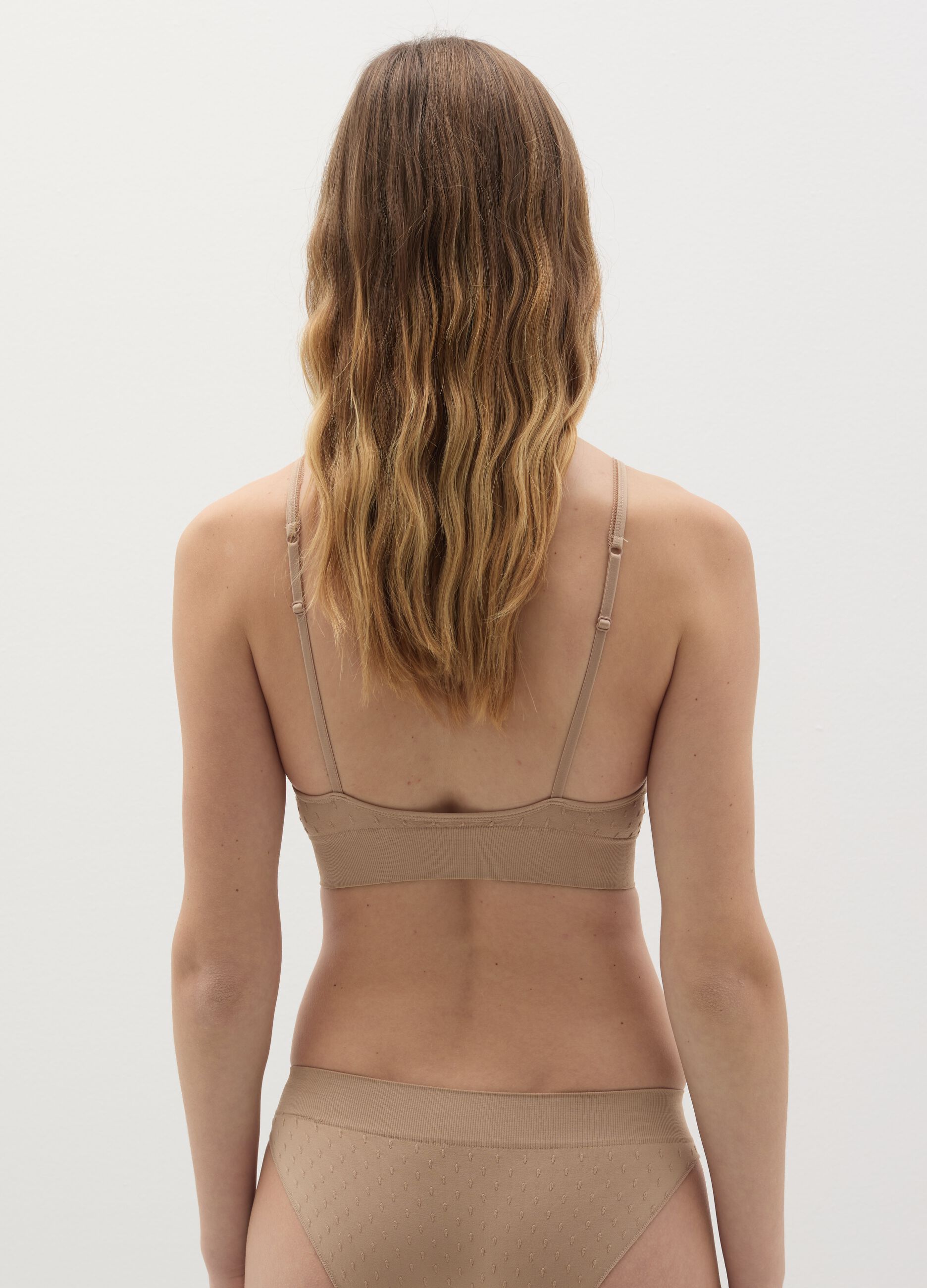 Reggiseno Bralette in microfibra con trama dobby